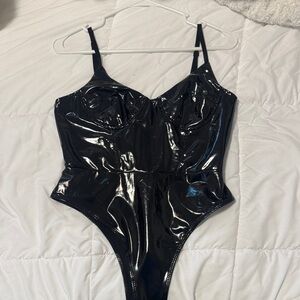 Black Shiny Bodysuit